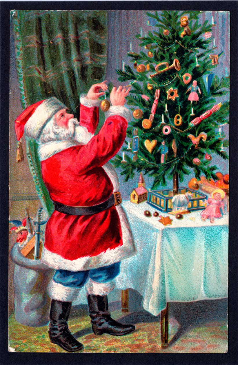 Kerstkaart, ca. 1907 door English School