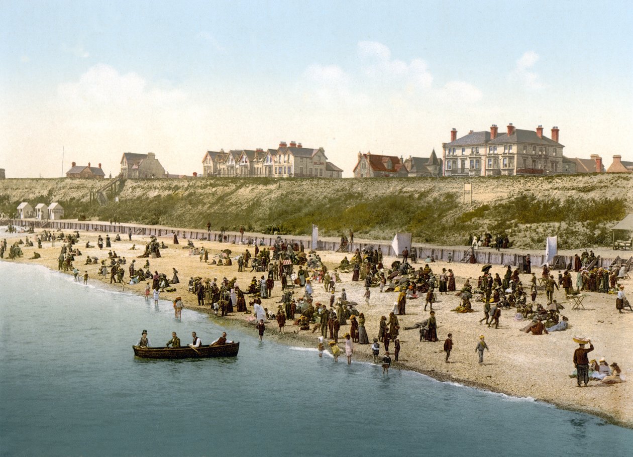 Kliffen en strand, Clacton-on-sea door English School