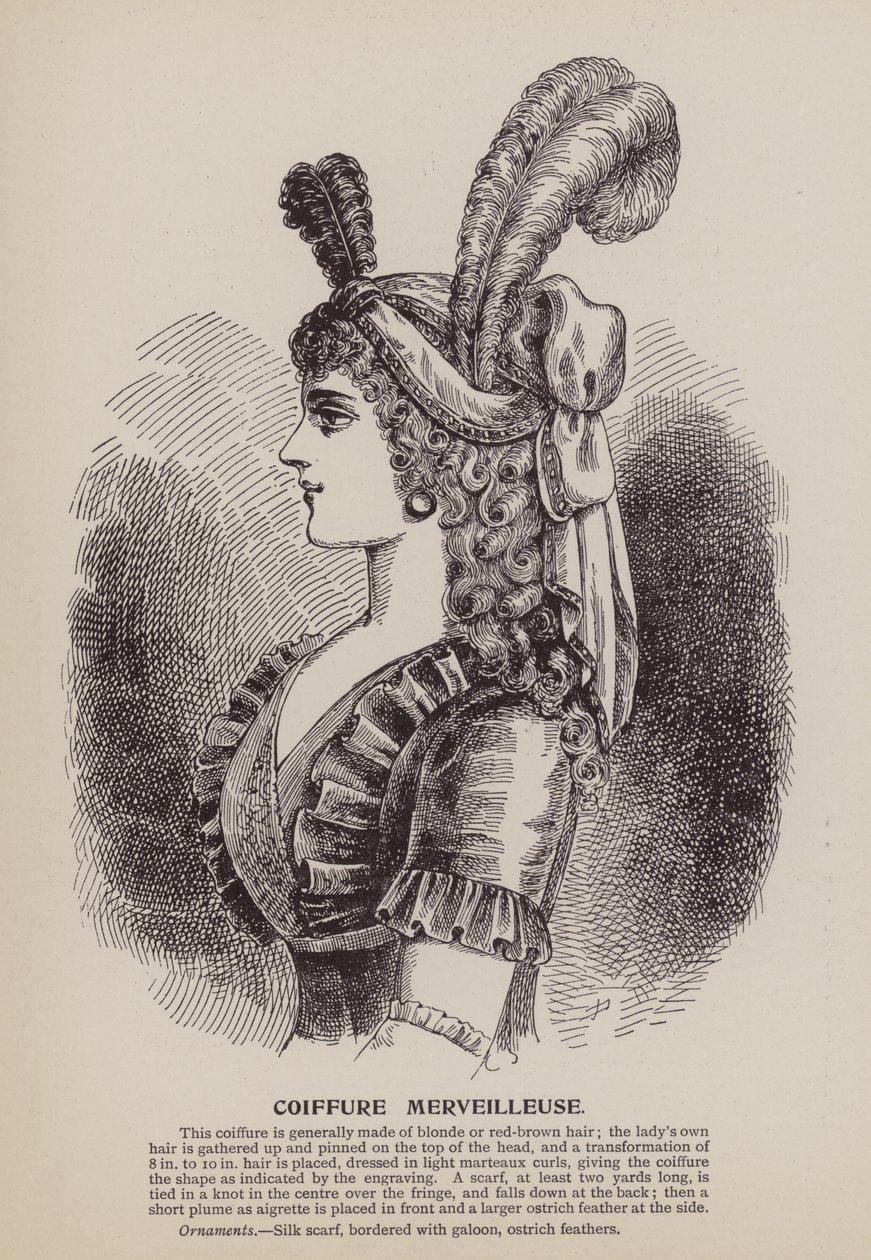 Coiffure Merveilleuse (gravure) door English School