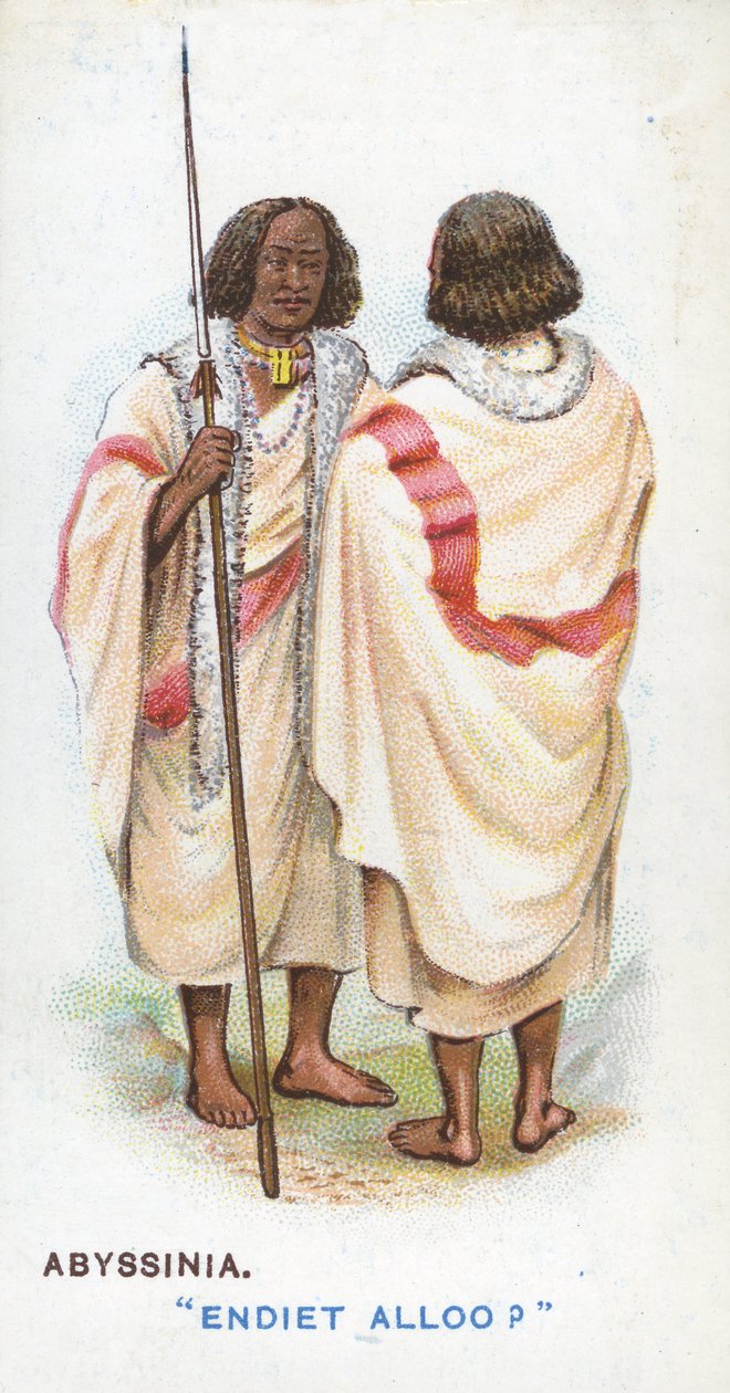 Gebruikelijke groet in Abessinië, 1907 door English School