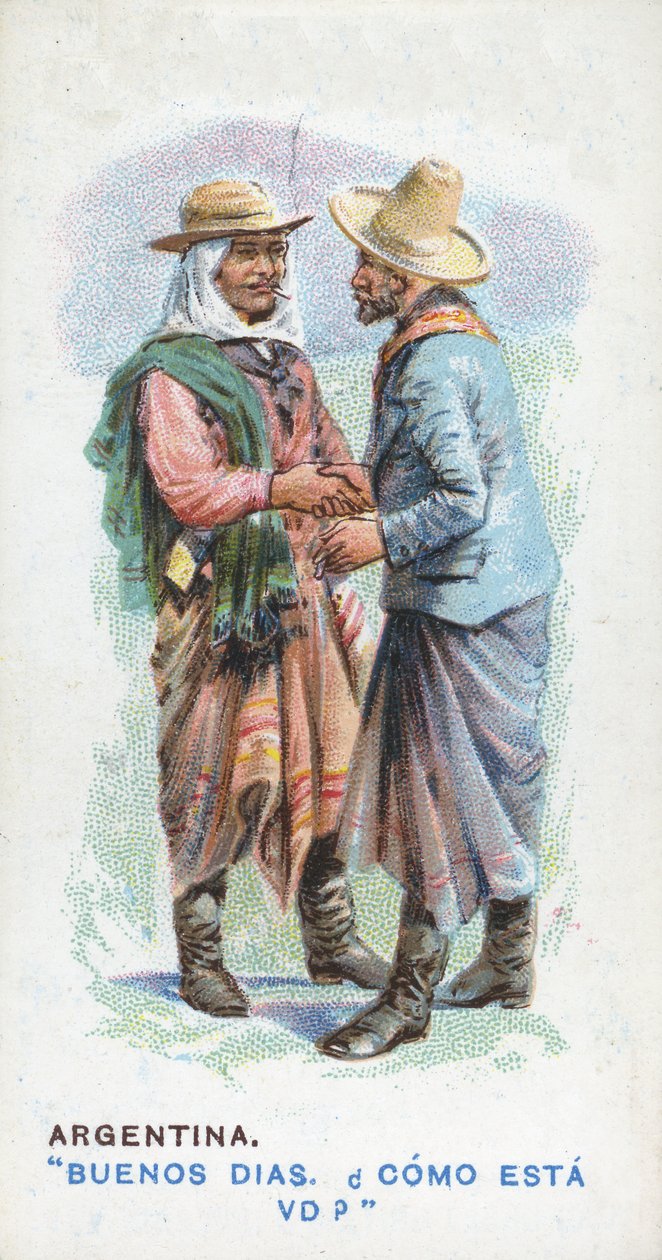 Gebruikelijke groet in Argentinië, 1907 door English School