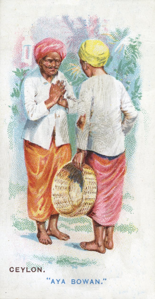 Gebruikelijke Groet in Ceylon, 1907 door English School
