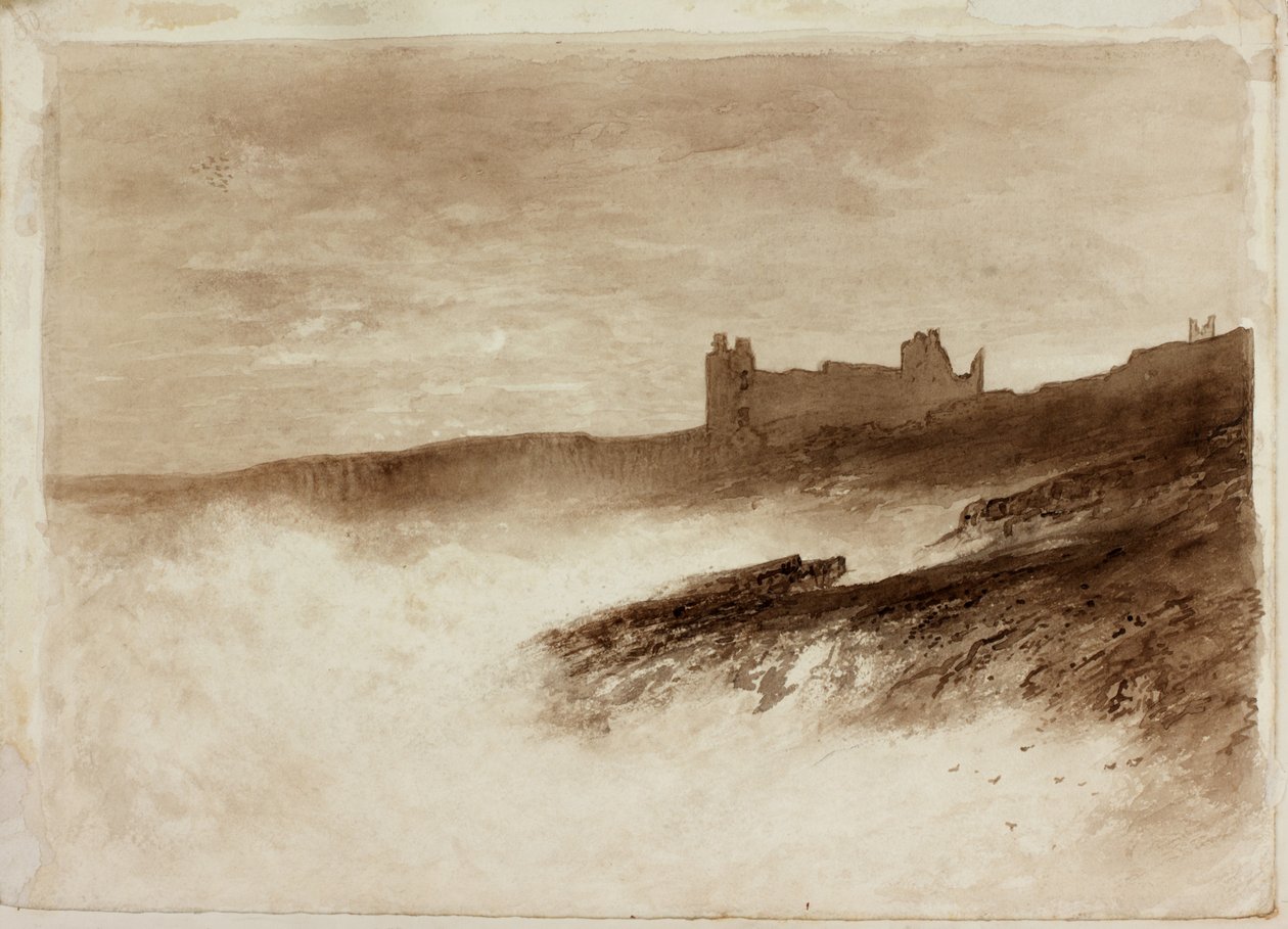 Kasteel Dunstanburgh door English School