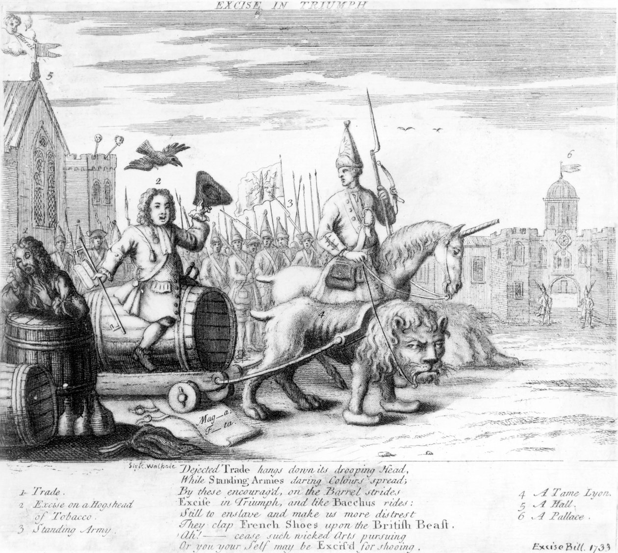 Accijns in Triomf, 1733 door English School