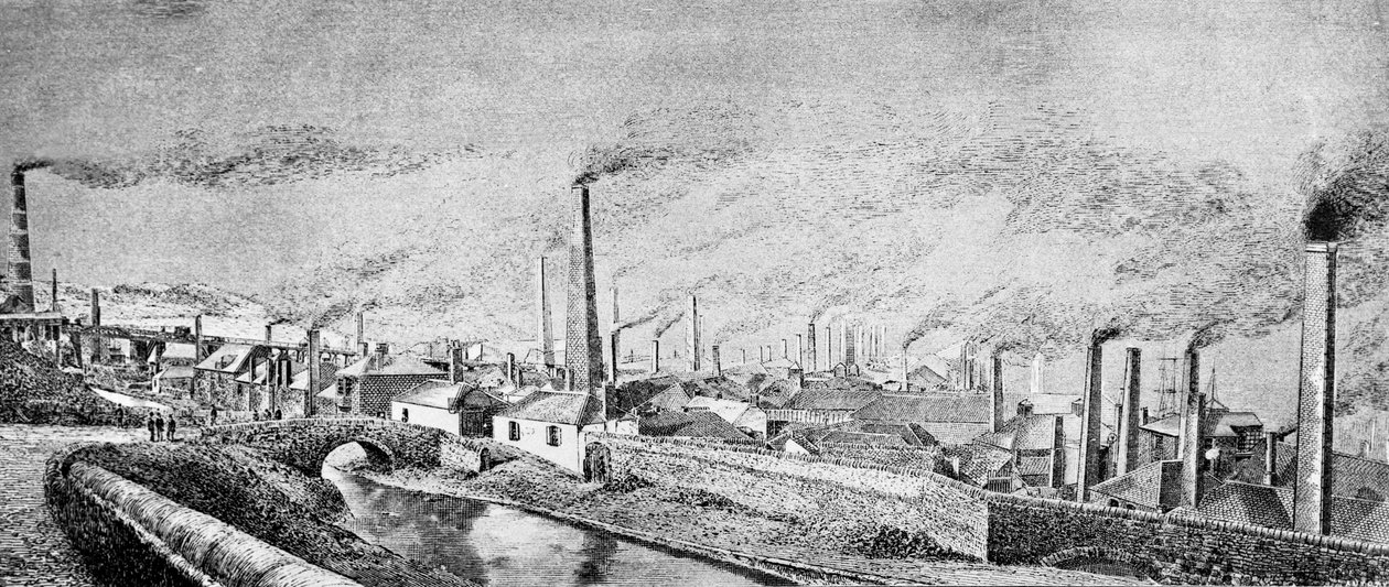 Hafod Kopermijnen (gravure) door English School