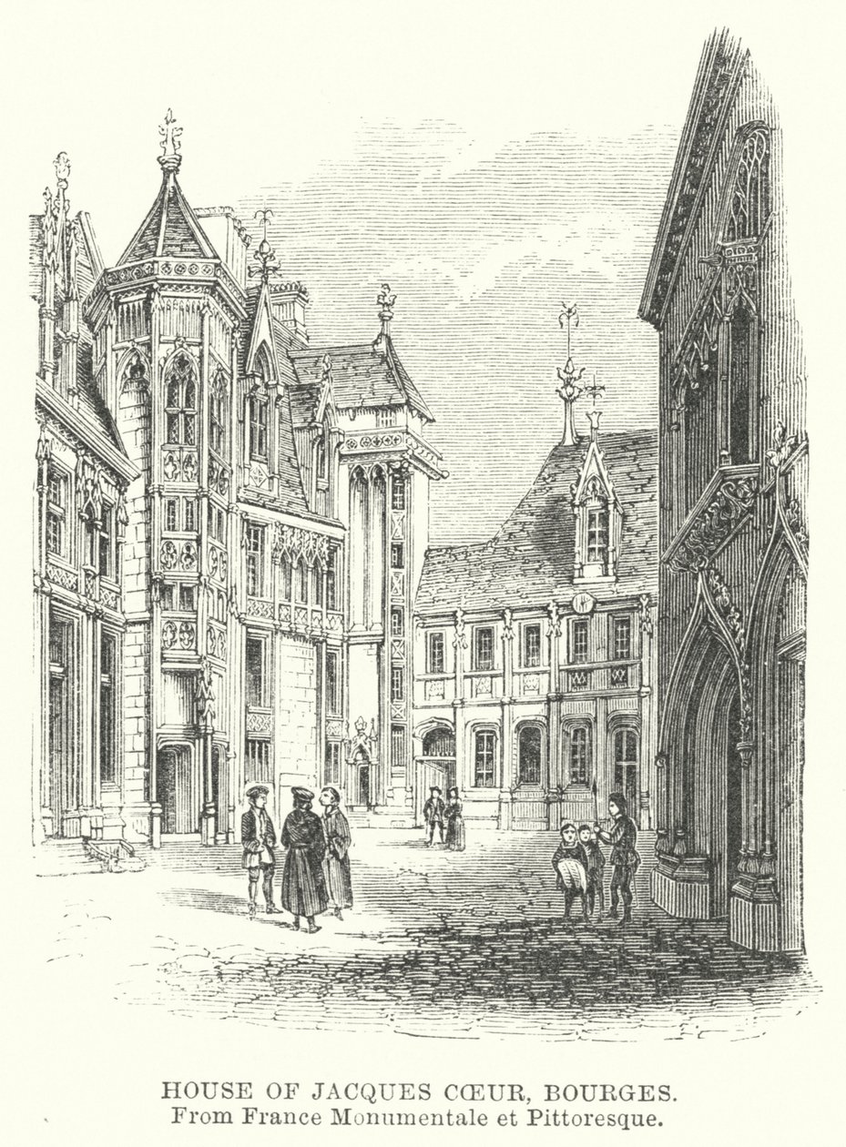 Huis van Jacques Coeur, Bourges (gravure) door English School