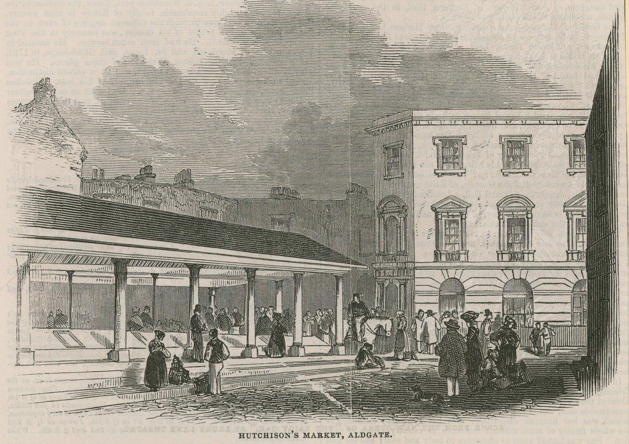 Hutchinsons Market, Aldgate, Londen door English School