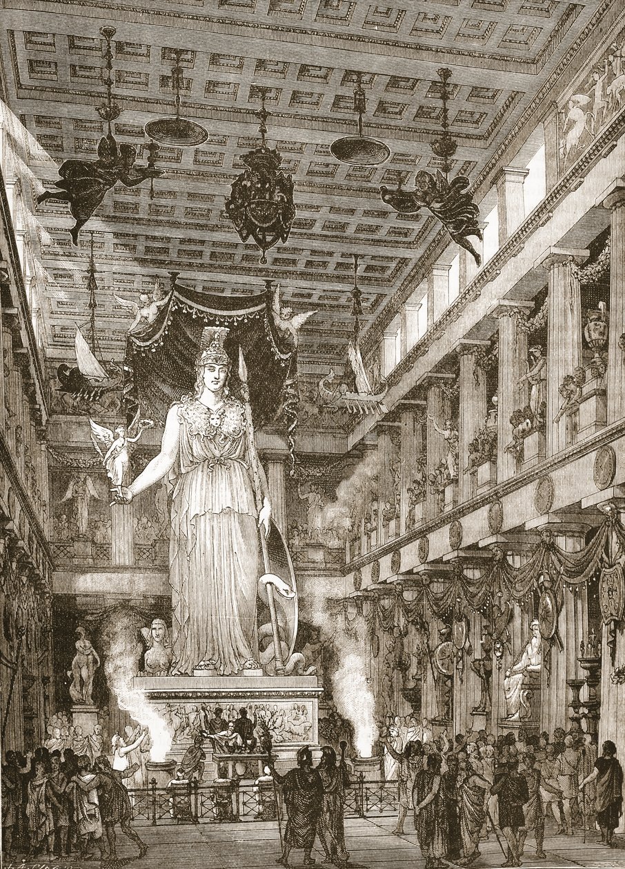 Interieur van het Parthenon, gerestaureerd door English School