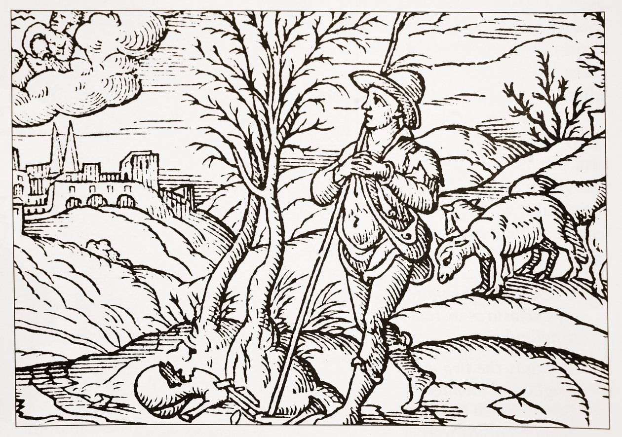 Januari, uit Spensers The Shepherds Calendar, 1579 door English School