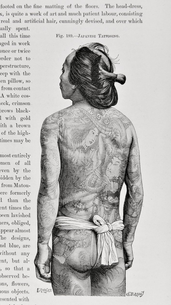 Getatoeëerde Japanse man door English School