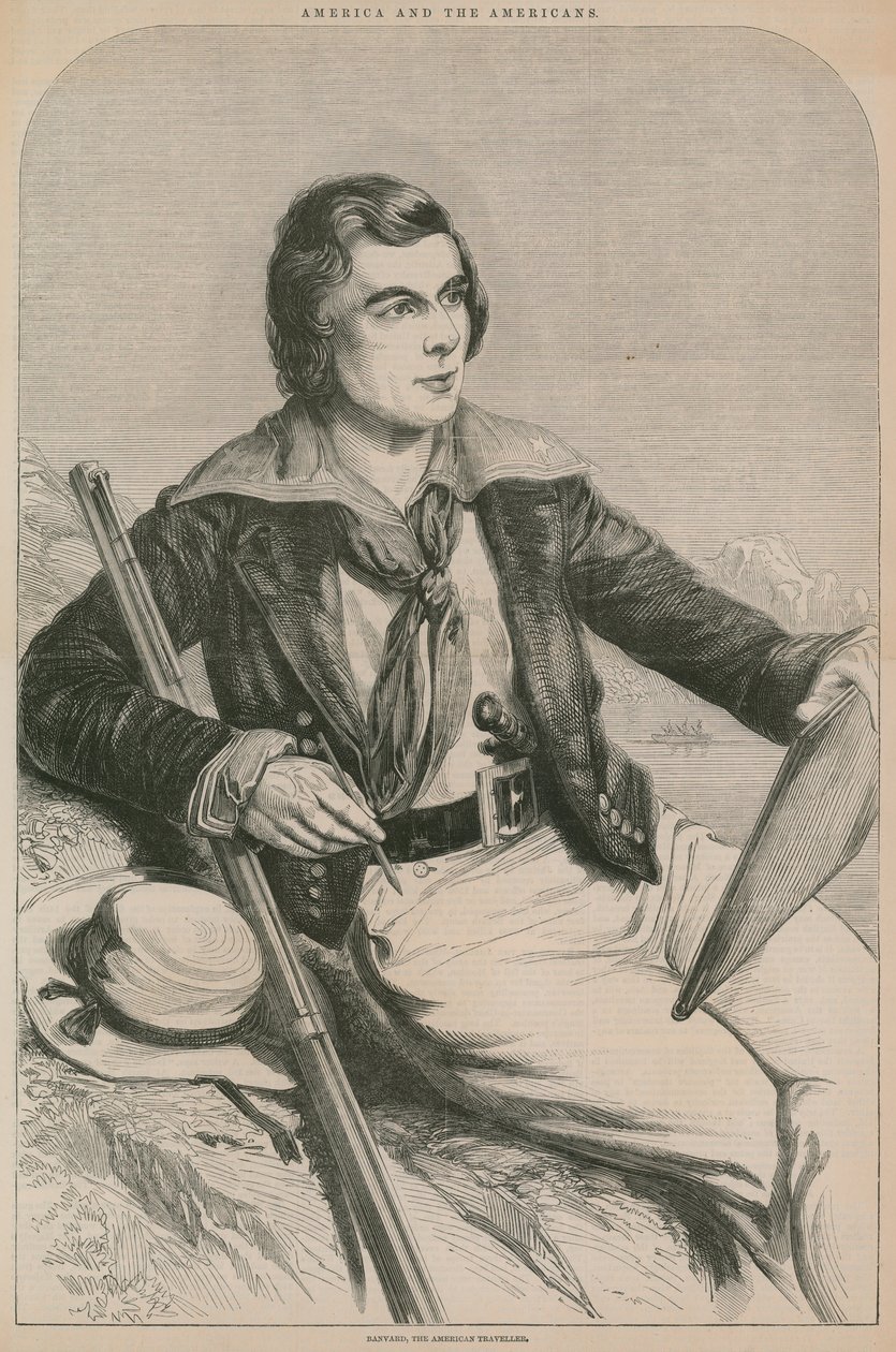 John Banvard, de Amerikaanse reiziger (gravure) door English School