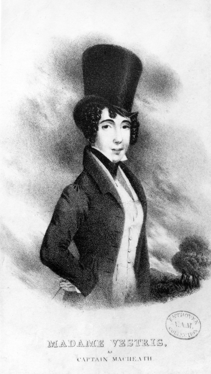 Madame Vestris als kapitein MacHeath, 1833 door English School