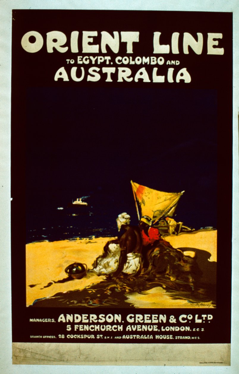 Orient Line Poster, ca. 1920 door English School