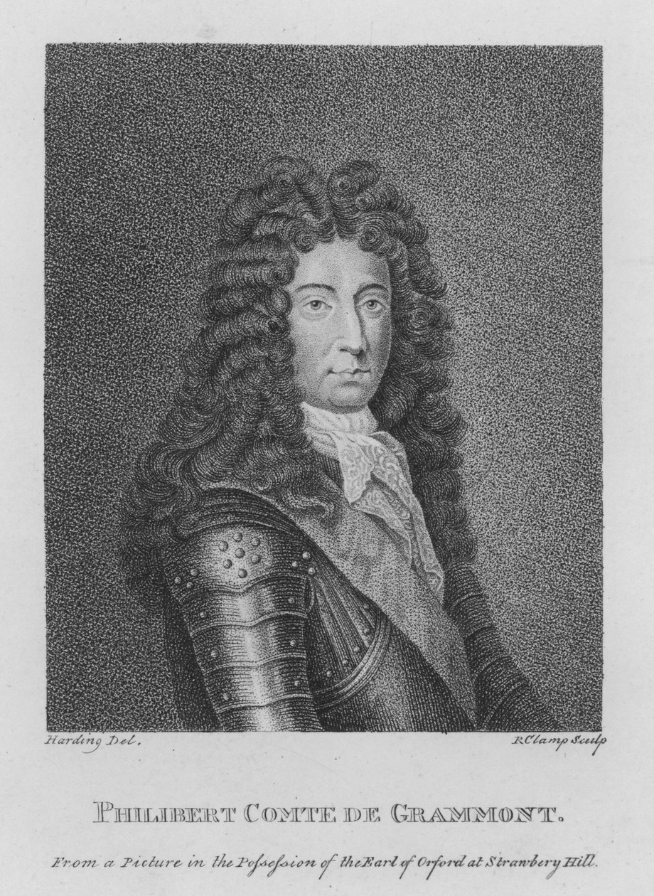 Philibert Comte de Grammont (gravure) door English School