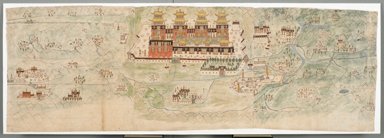 Kaart van Centraal Tibet in 7 secties door English School