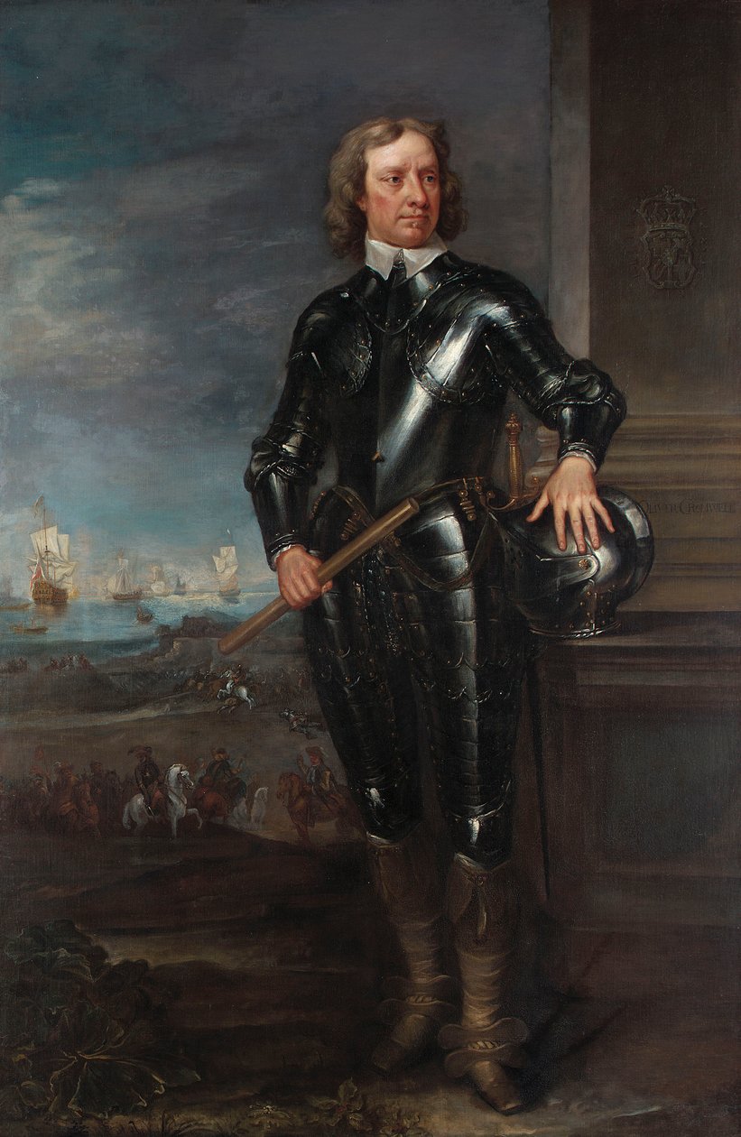 Portret van Oliver Cromwell door English School