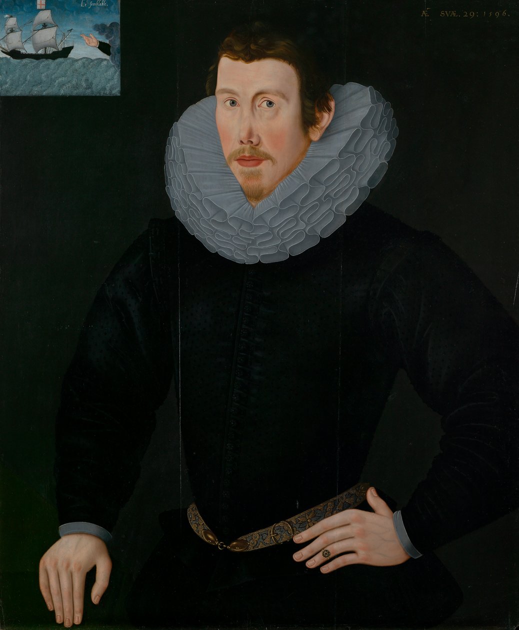 Portret van een heer door English School