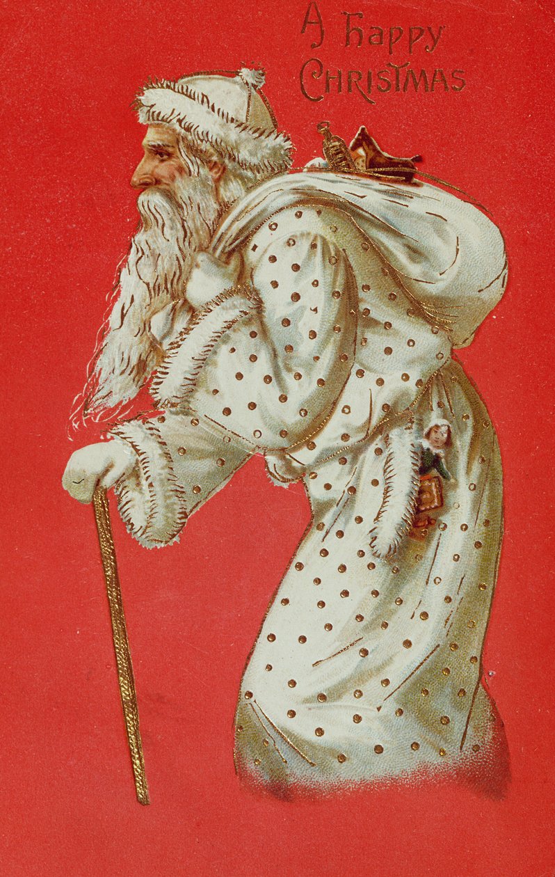 Ansichtkaart die de Kerstman uitbeeldt, ca. 1900 door English School