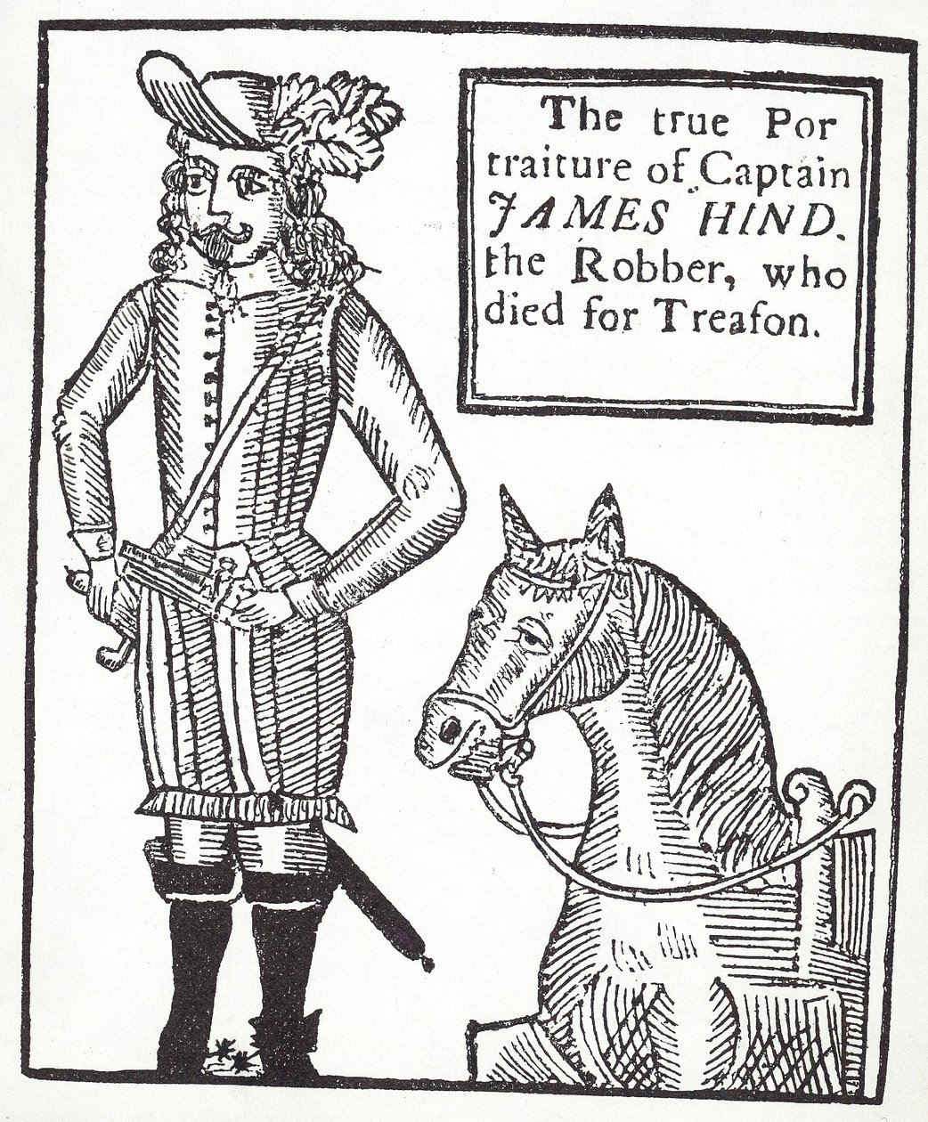 Royalistische struikrover James Hind (gravure) door English School