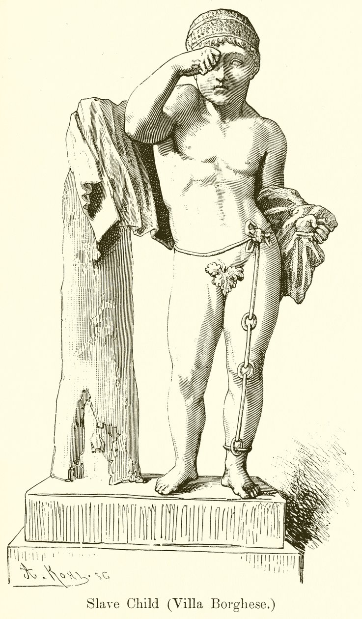 Slavenkind (Villa Borghese) (gravure) door English School