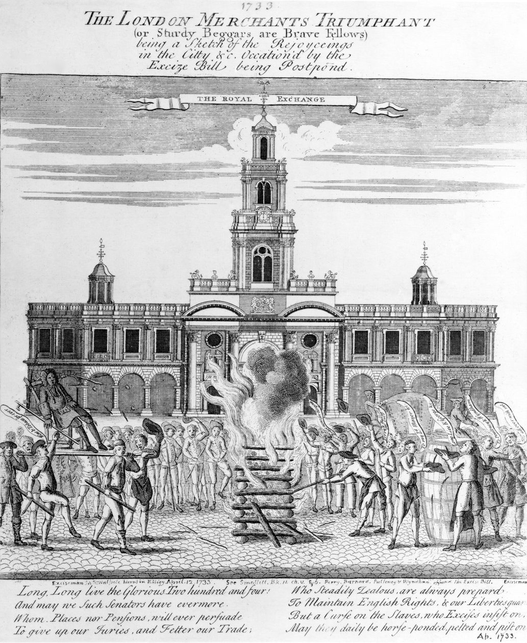 De Triomferende Londense Kooplieden, 1733 door English School