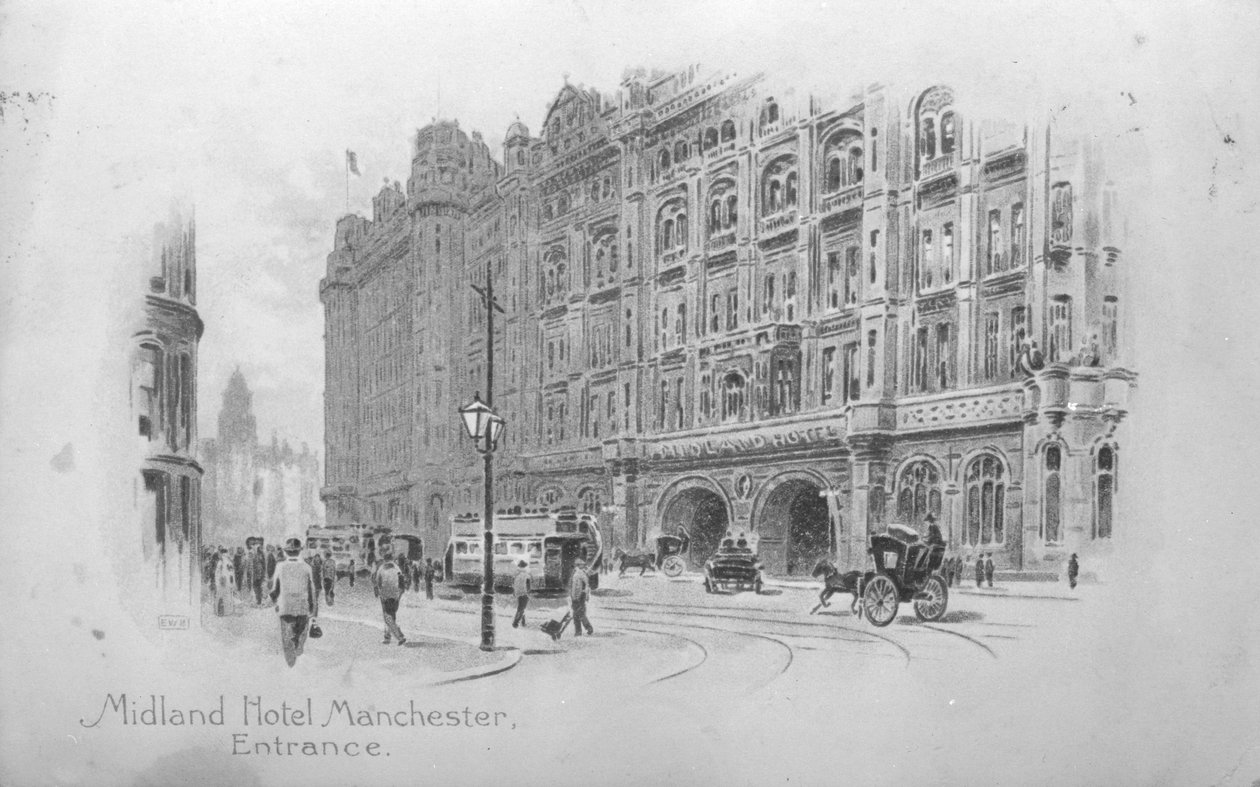 Het Midland Hotel, Manchester, c.1910 door English School