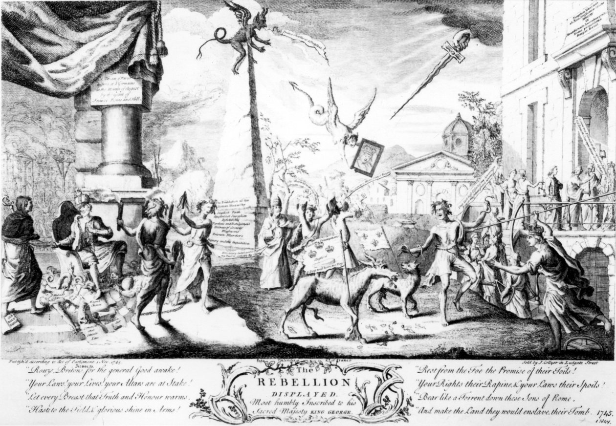 De Opstand getoond, 1745 door English School