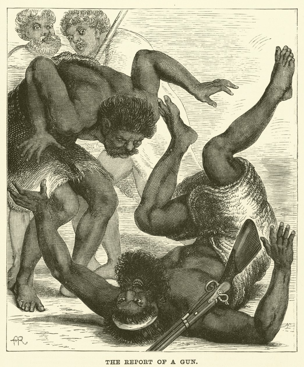 Het verslag van een pistool (gravure) door English School