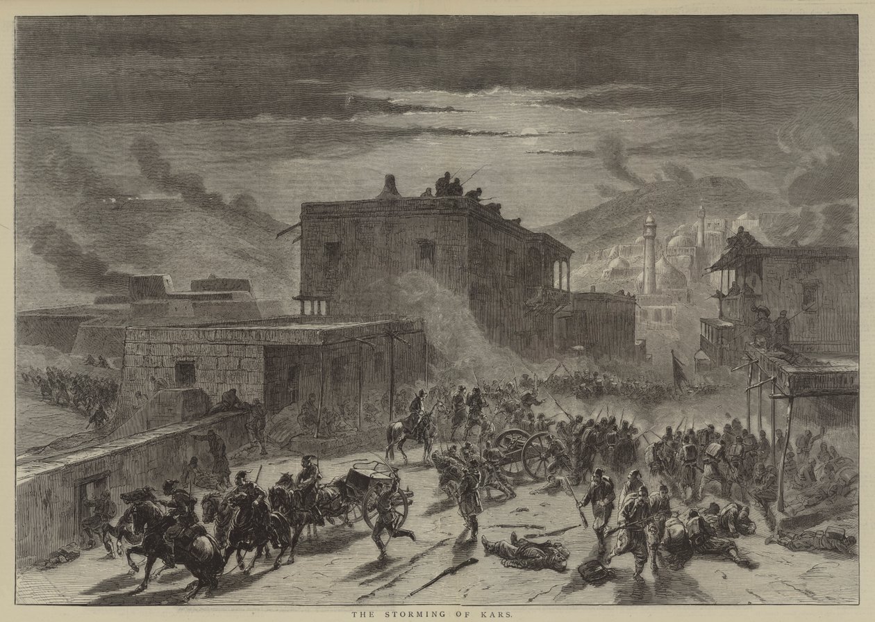 De bestorming van Kars (gravure) door English School
