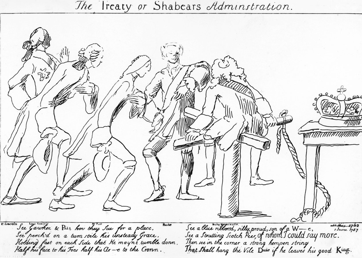 Het Verdrag of Shabears Administratie, 1757 door English School
