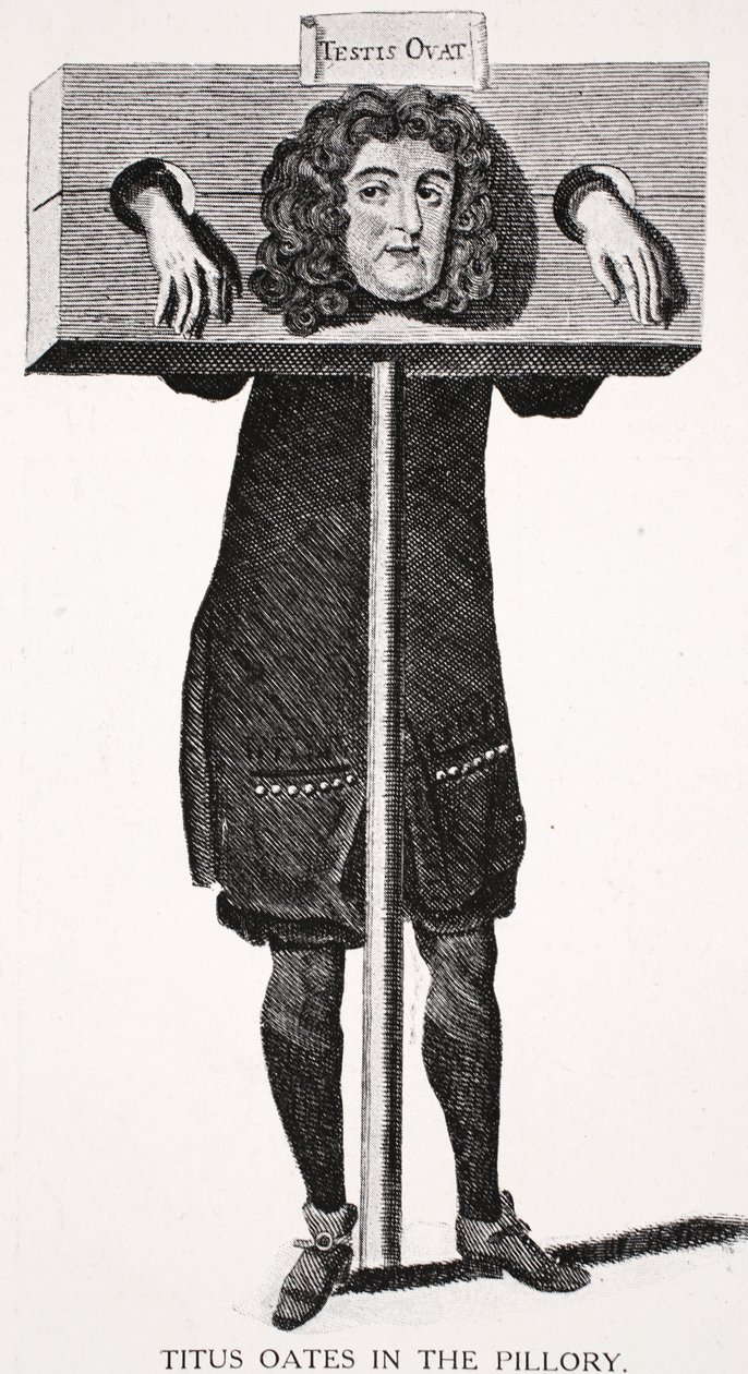 Titus Oates in de schandpaal door English School