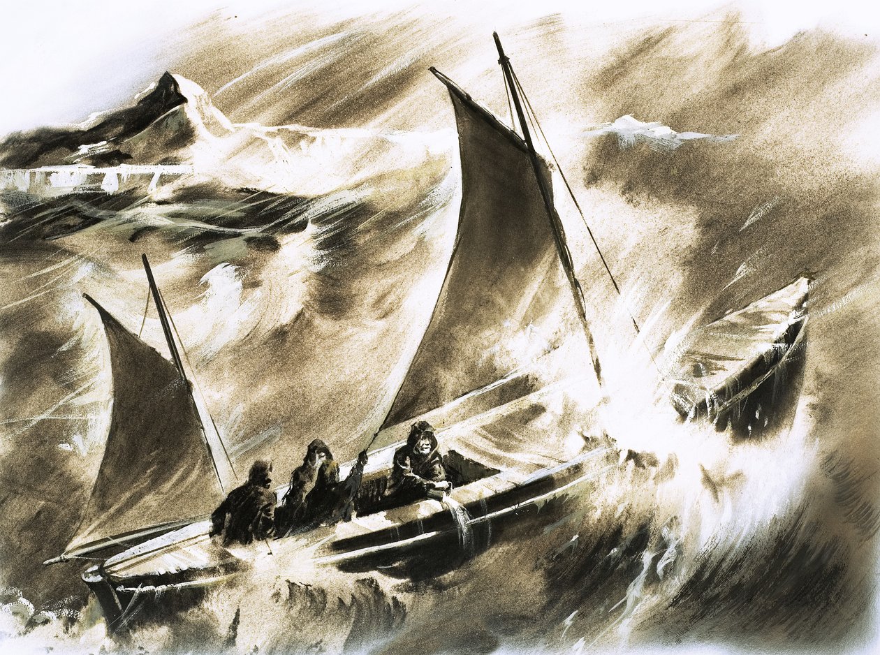 Ongeïdentificeerde boot in een storm door English School