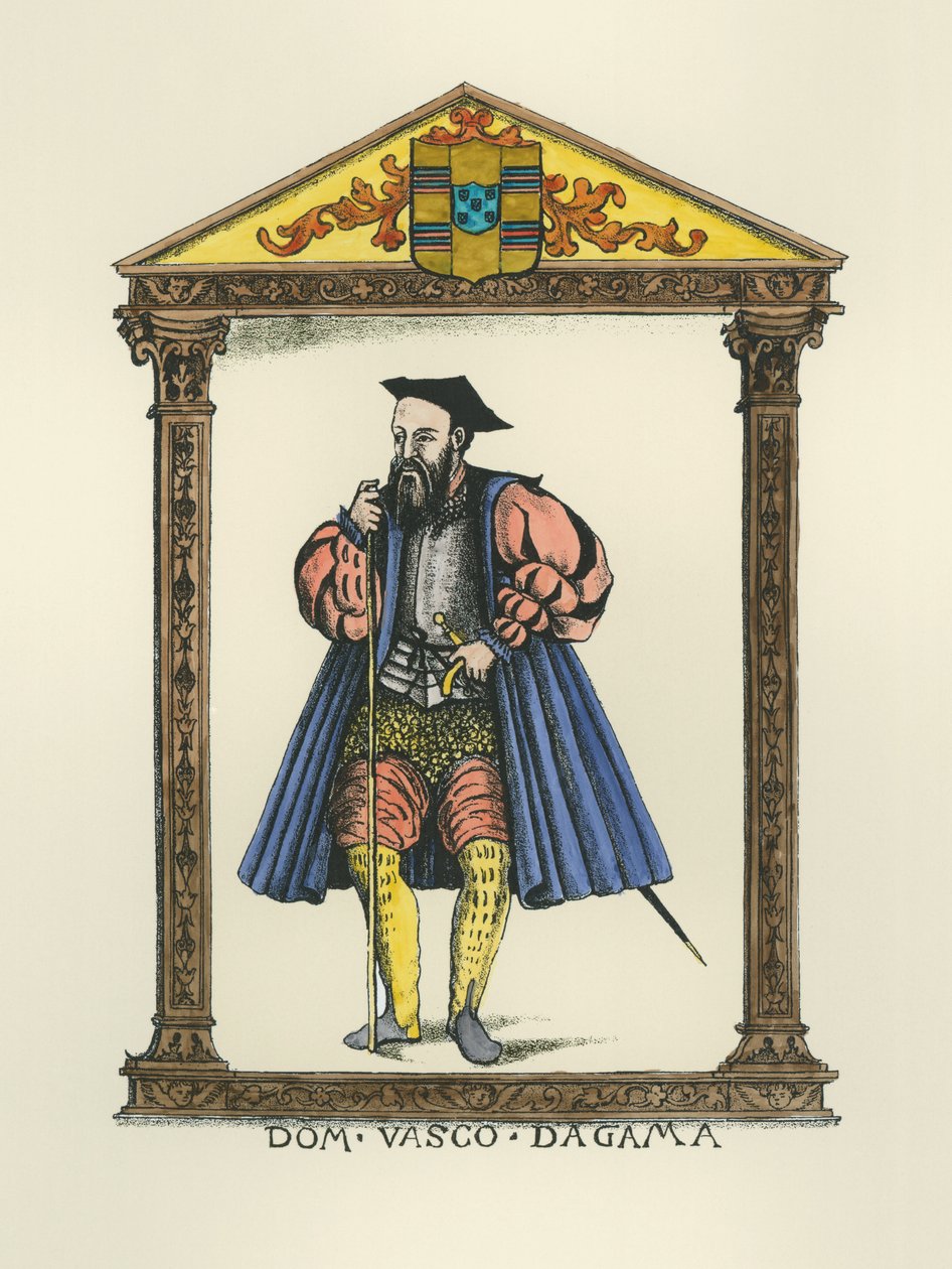 Vasco da Gama (gravure) door English School