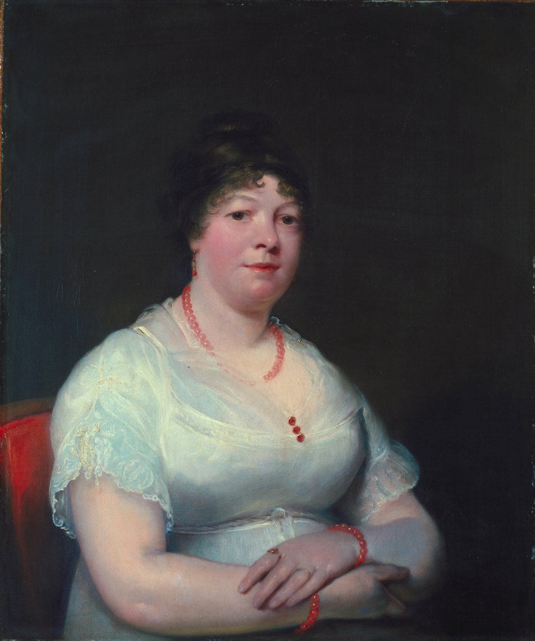 Vrouw met rozenkwarts sieraden, c.1810-15 door English School