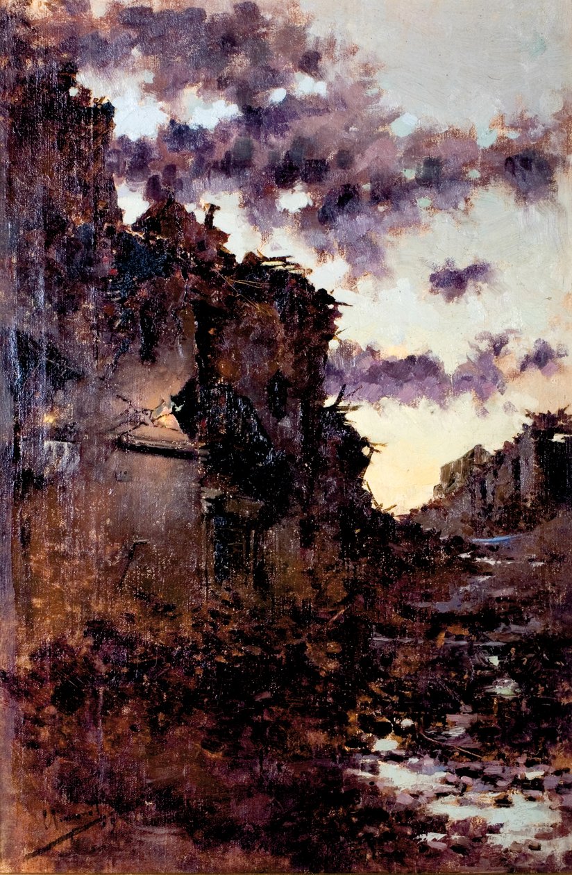 Aardbeving in Malaga door Enrique Simonet