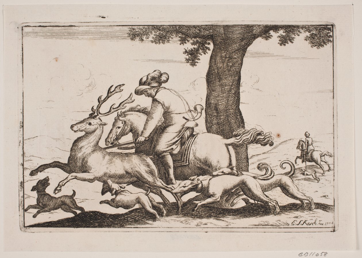 Parforcejacht door Erasmus Sigismund Resch