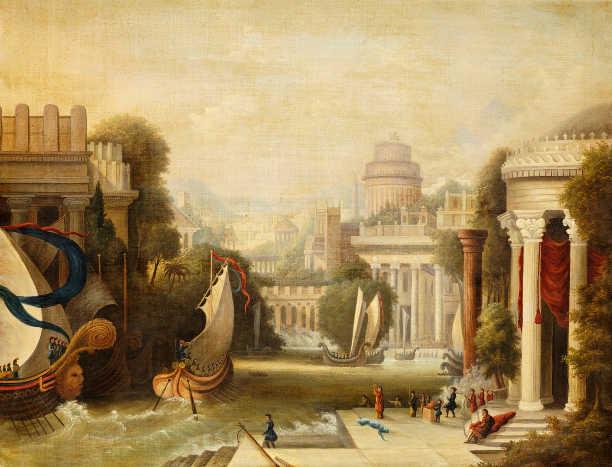 De inscheping van Odysseus, 1842-50 door Erastus Salisbury Field