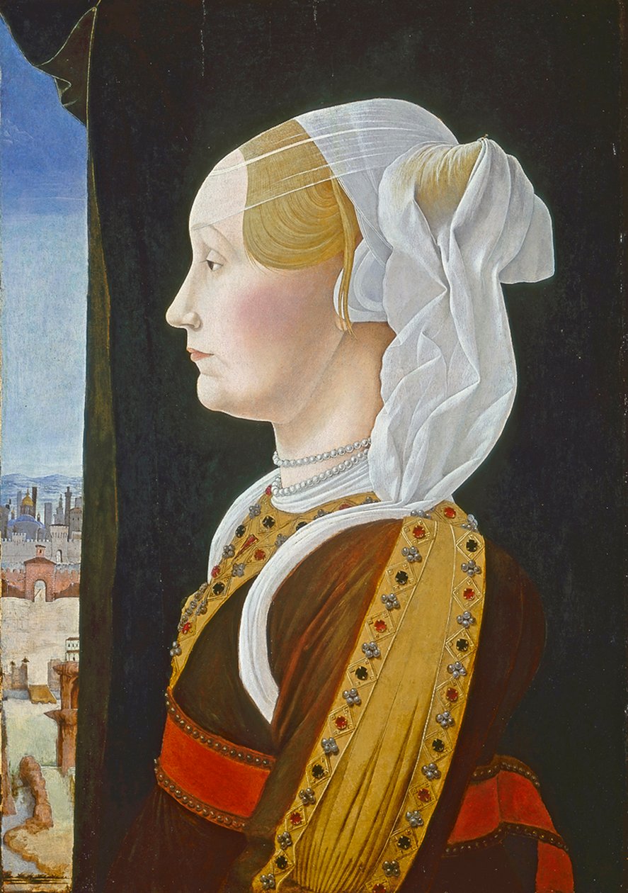 Ginevra Bentivoglio, ca. 1474-77 door Ercole de Roberti