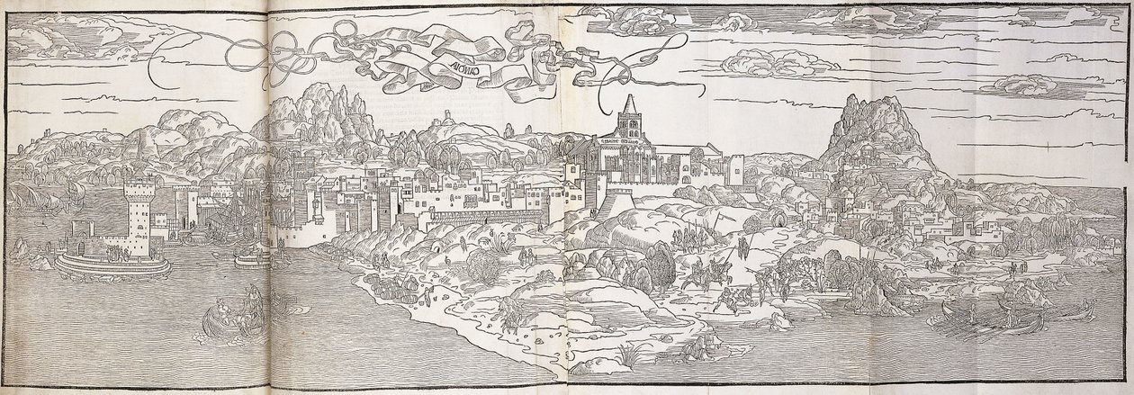 Een Panoramisch Uitzicht op Candia door Erhard Reuwich