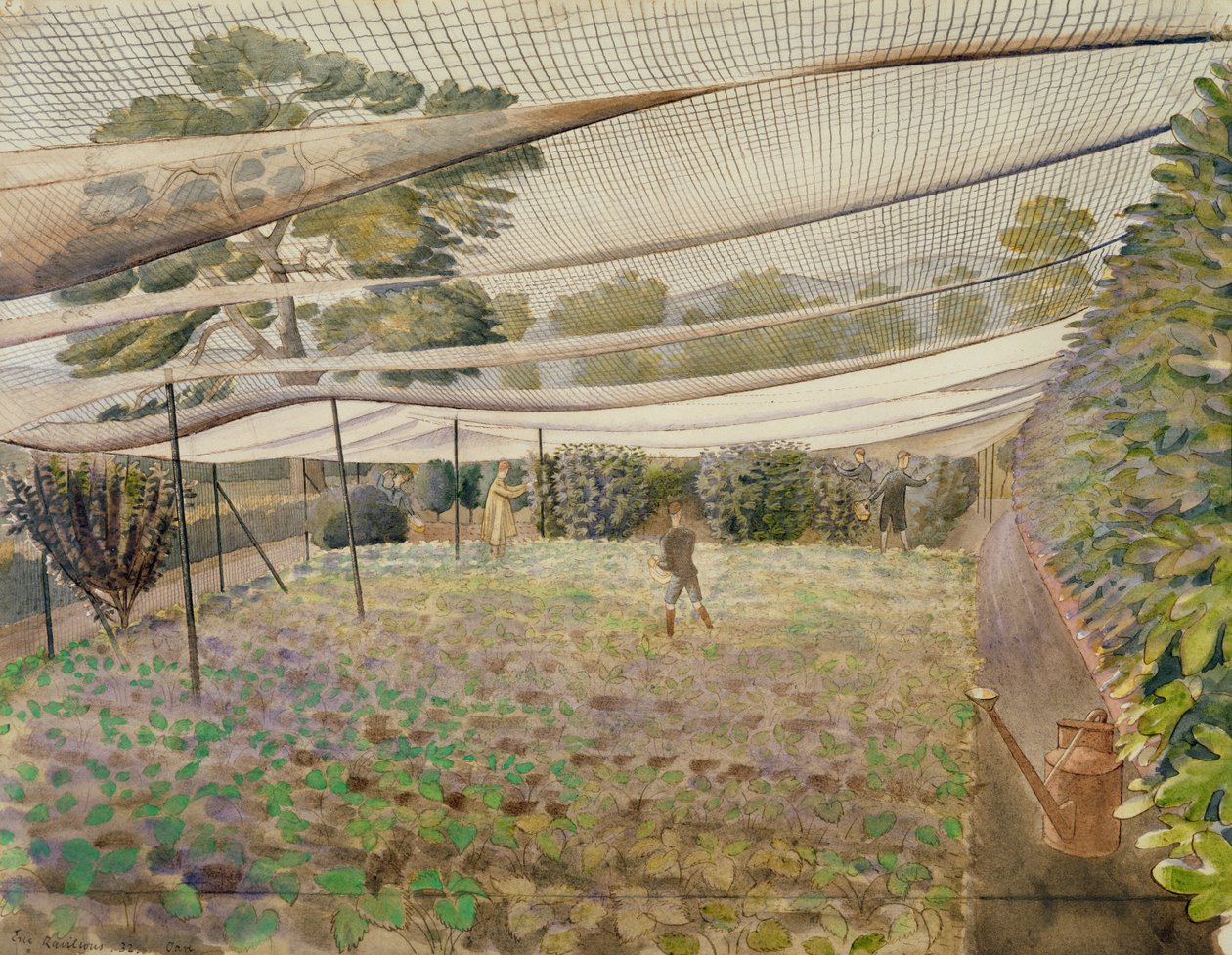 Aardbeiennetten door Eric Ravilious