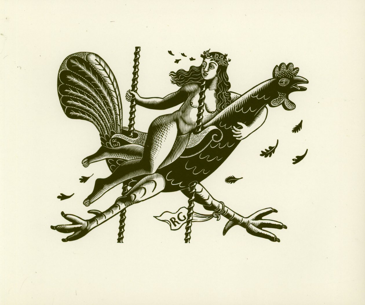 Tirzah op een haan, 1931 door Eric Ravilious