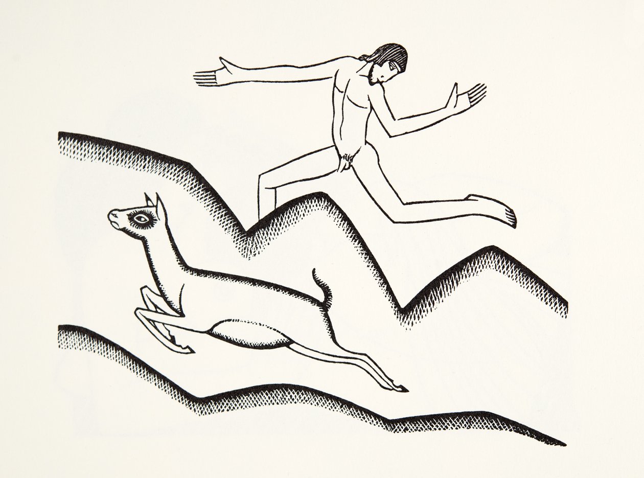 Springend over de bergen door Eric Gill