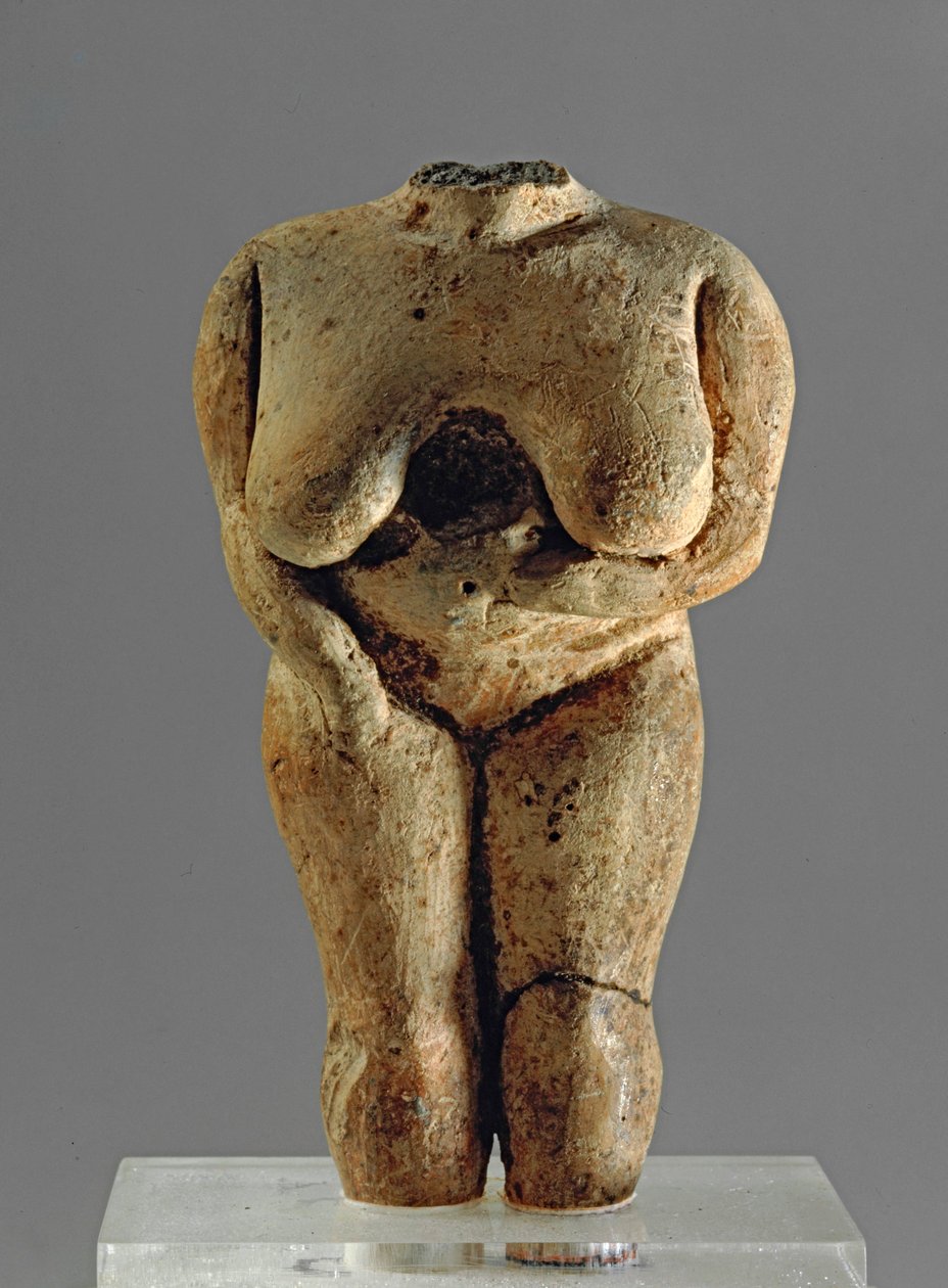 Hoofdloos vrouwenbeeldje, 3400-3000 v.Chr. (terracotta) door Erich Lessing