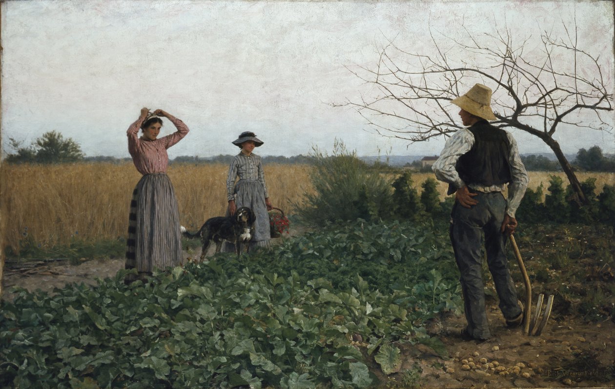 In het aardappelveld door Erik Theodor Werenskiold