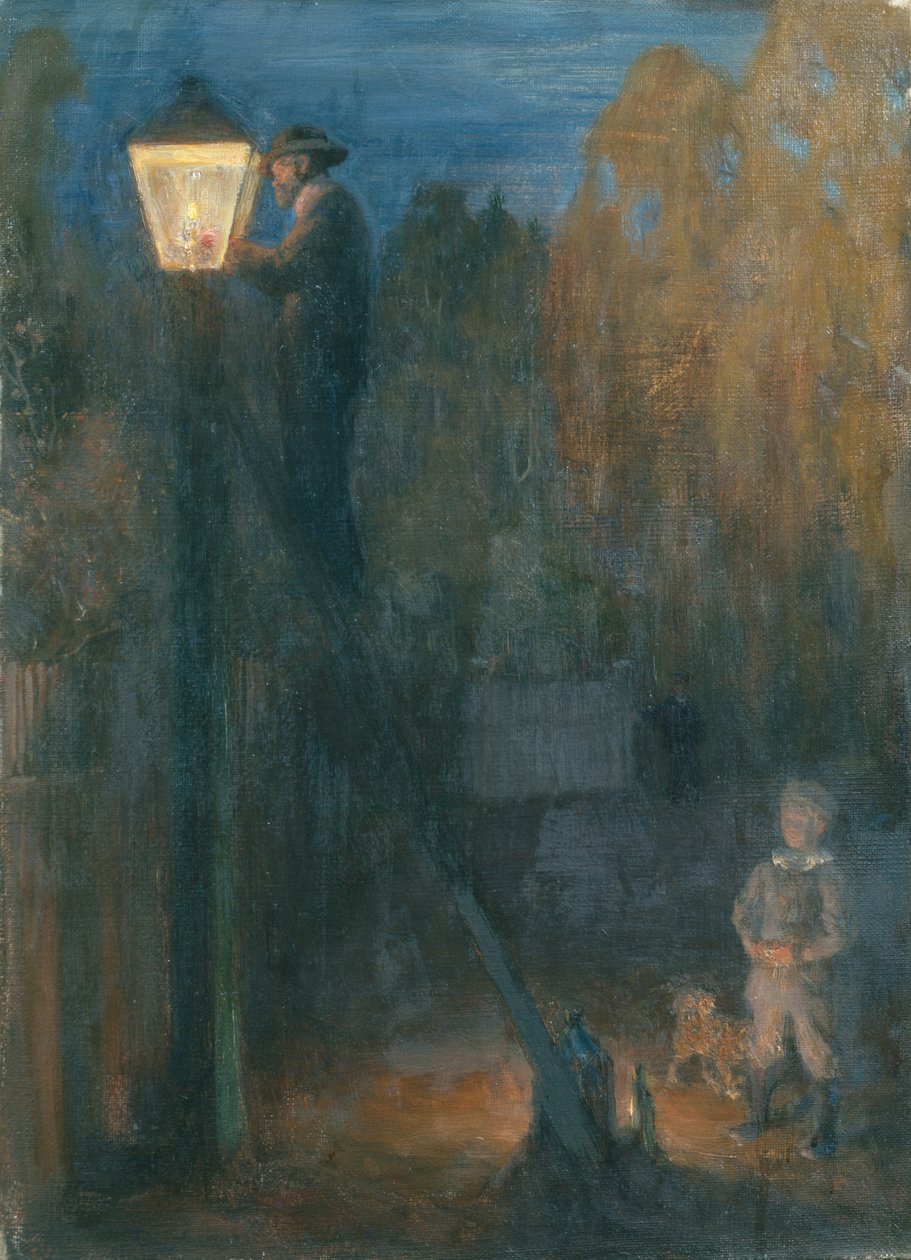Lantaarnopsteker door Erik Theodor Werenskiold