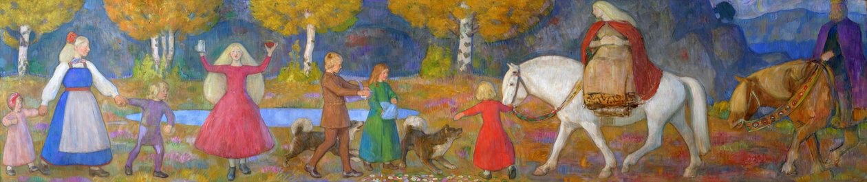 Kleine Kjersti en de Elvenkoning door Erik Theodor Werenskiold