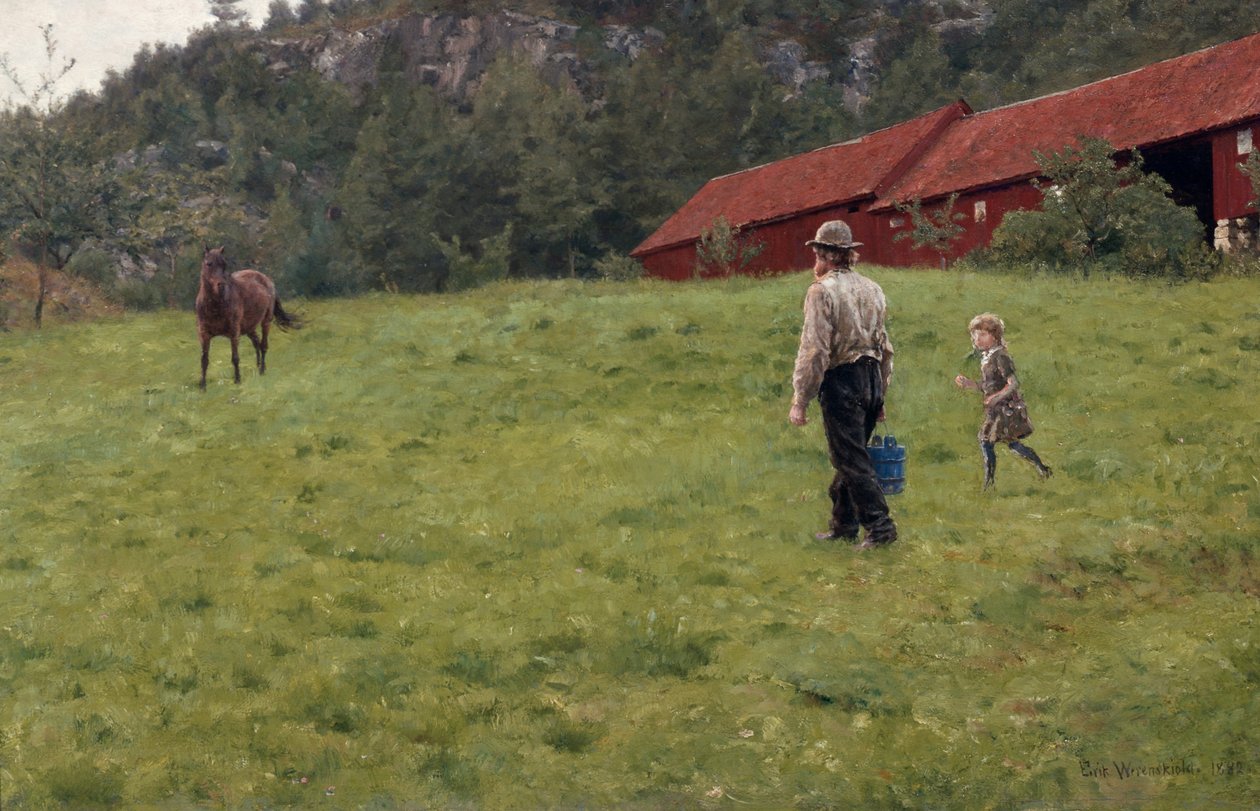 Water voor het paard door Erik Theodor Werenskiold