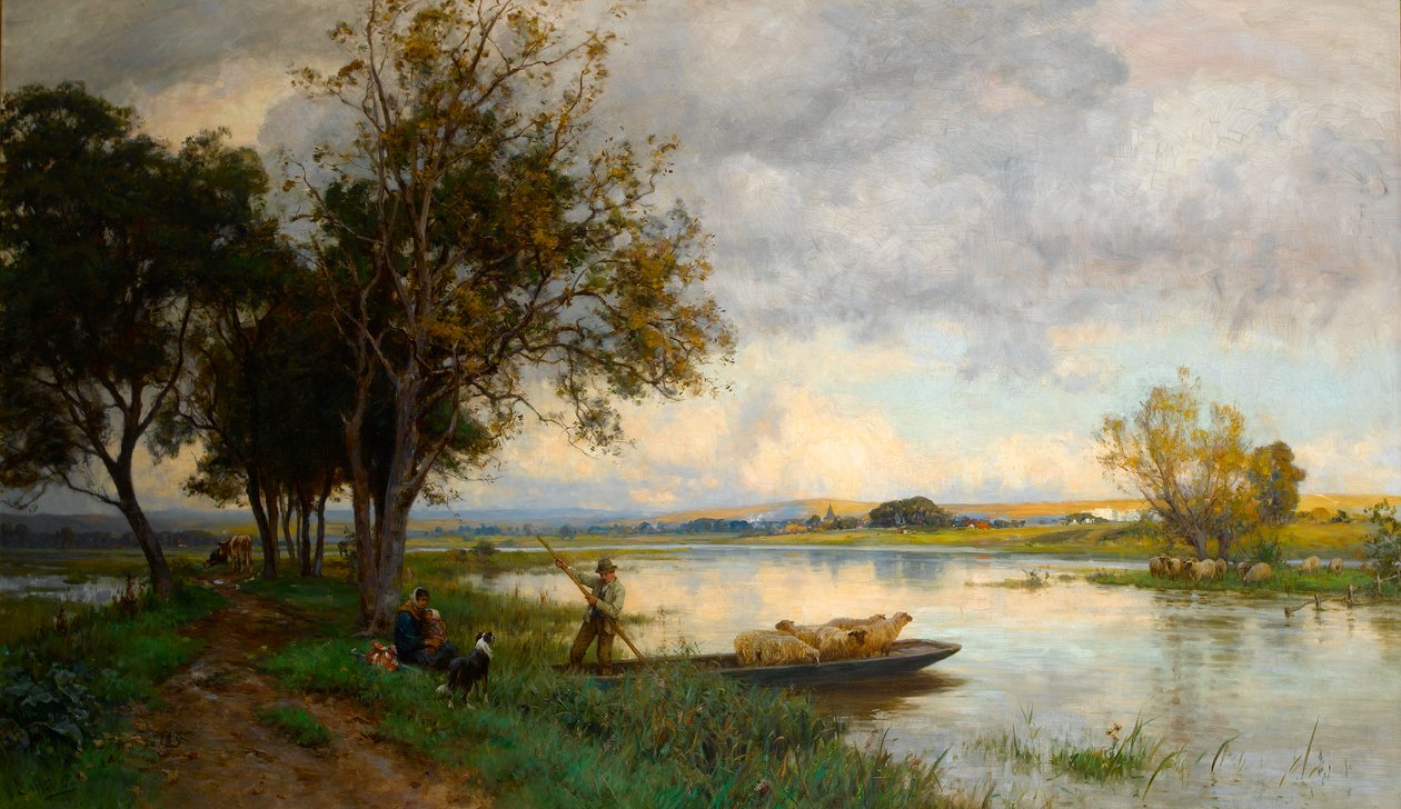 Herfstoverstromingen in Bury, Sussex, ca. 1897 door Ernest Albert Waterlow
