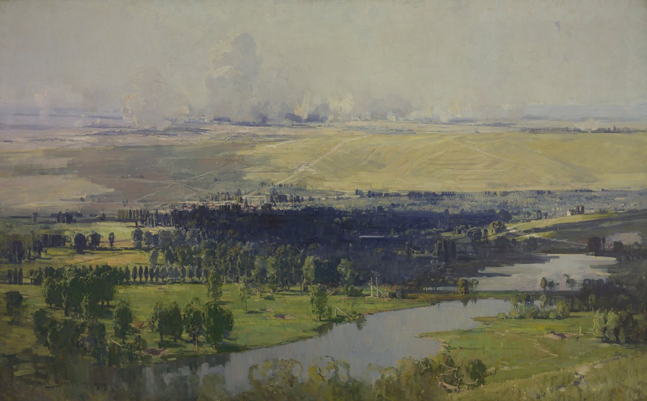 De Somme Vallei bij Corbie, 1919 door Arthur Streeton