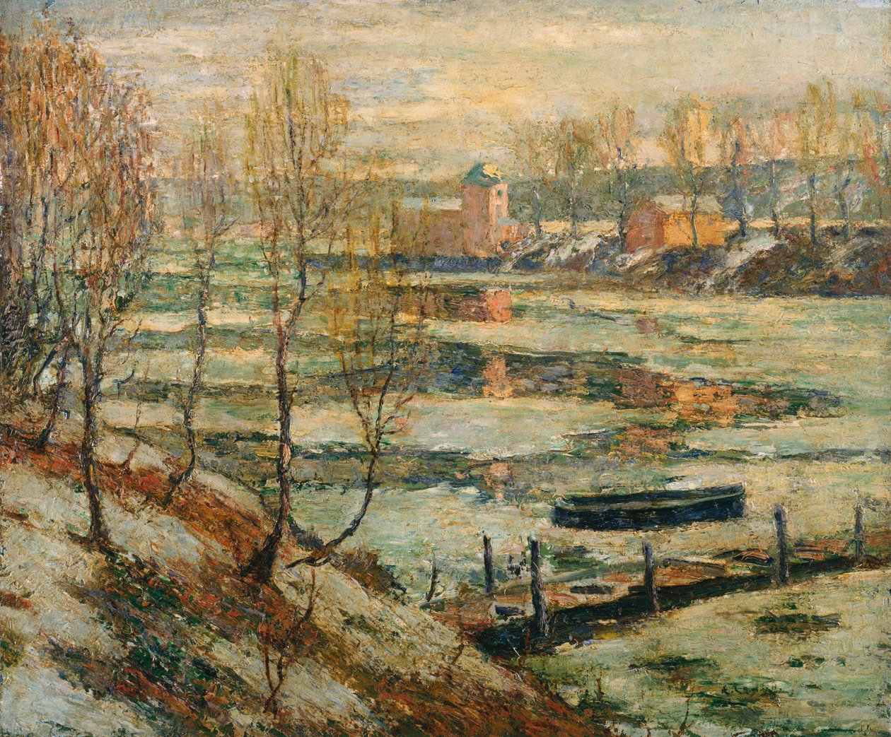 IJs in de rivier door Ernest Lawson